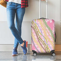 Pink Palaka Hawaii Leis Luggage Cover Hawaiian-plaid Elegant Tropical Vibes - Polynesian Pride