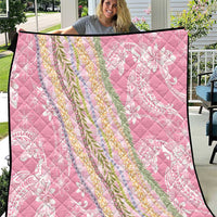 Pink Palaka Hawaii Leis Quilt Hawaiian-plaid Elegant Tropical Vibes - Polynesian Pride