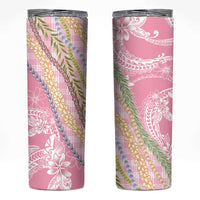 Pink Palaka Hawaii Leis Skinny Tumbler Hawaiian-plaid Elegant Tropical Vibes - Polynesian Pride