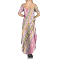 Pink Palaka Hawaii Leis Summer Maxi Dress Hawaiian-plaid Elegant Tropical Vibes - Polynesian Pride