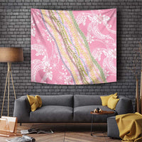 Pink Palaka Hawaii Leis Tapestry Hawaiian-plaid Elegant Tropical Vibes - Polynesian Pride