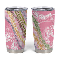 Pink Palaka Hawaii Leis Tumbler Cup Hawaiian-plaid Elegant Tropical Vibes - Polynesian Pride