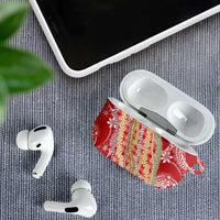 Red Palaka Hawaii Leis AirPods Case Hawaiian-plaid Elegant Tropical Vibes - Polynesian Pride