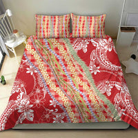 Red Palaka Hawaii Leis Bedding Set Hawaiian-plaid Elegant Tropical Vibes - Polynesian Pride