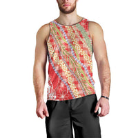 Red Palaka Hawaii Leis Men Tank Top Hawaiian-plaid Elegant Tropical Vibes - Polynesian Pride