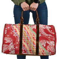 Red Palaka Hawaii Leis Travel Bag Hawaiian-plaid Elegant Tropical Vibes - Polynesian Pride