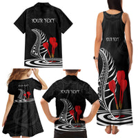 Personalised New Zealand Darts Family Matching Tank Maxi Dress and Hawaiian Shirt Aotearoa Maori Fern Bring It On LT14 - Polynesian Pride