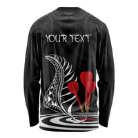 Personalised New Zealand Darts Long Sleeve Shirt Aotearoa Maori Fern Bring It On LT14 - Polynesian Pride