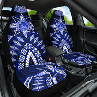Tonga Tupou College And Queen Salote College Car Seat Cover Tongan Ngatu Pattern LT14 One Size Blue - Polynesian Pride