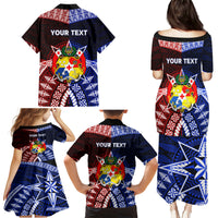 Personalised Tupou College And Kolisi Tonga Atele Family Matching Puletasi Dress and Hawaiian Shirt Tongan Ngatu Pattern LT14 - Polynesian Pride