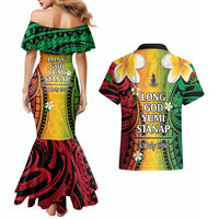 Vanuatu Independence Day Couples Matching Mermaid Dress and Hawaiian Shirt Long God Yumi Stanap Happy 46th Anniversary LT14 - Polynesian Pride
