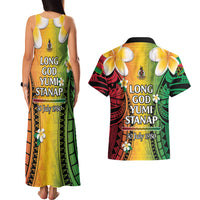 Vanuatu Independence Day Couples Matching Tank Maxi Dress and Hawaiian Shirt Long God Yumi Stanap Happy 46th Anniversary LT14 - Polynesian Pride
