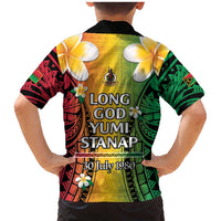 Vanuatu Independence Day Family Matching Mermaid Dress and Hawaiian Shirt Long God Yumi Stanap Happy 45th Anniversary LT14 - Polynesian Pride
