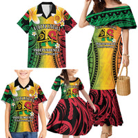 Vanuatu Independence Day Family Matching Mermaid Dress and Hawaiian Shirt Long God Yumi Stanap Happy 46th Anniversary LT14 - Polynesian Pride