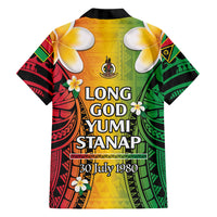 Vanuatu Independence Day Family Matching Off Shoulder Maxi Dress and Hawaiian Shirt Long God Yumi Stanap Happy 46th Anniversary LT14 - Polynesian Pride