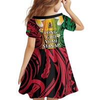 Vanuatu Independence Day Family Matching Off Shoulder Short Dress and Hawaiian Shirt Long God Yumi Stanap Happy 45th Anniversary LT14