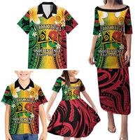 Vanuatu Independence Day Family Matching Puletasi and Hawaiian Shirt Long God Yumi Stanap Happy 46th Anniversary LT14 - Polynesian Pride