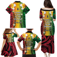 Vanuatu Independence Day Family Matching Puletasi and Hawaiian Shirt Long God Yumi Stanap Happy 46th Anniversary LT14 - Polynesian Pride