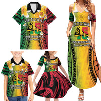 Vanuatu Independence Day Family Matching Summer Maxi Dress and Hawaiian Shirt Long God Yumi Stanap Happy 45th Anniversary LT14