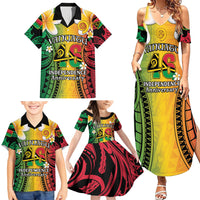 Vanuatu Independence Day Family Matching Summer Maxi Dress and Hawaiian Shirt Long God Yumi Stanap Happy 46th Anniversary LT14 - Polynesian Pride