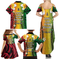 Vanuatu Independence Day Family Matching Summer Maxi Dress and Hawaiian Shirt Long God Yumi Stanap Happy 46th Anniversary LT14 - Polynesian Pride