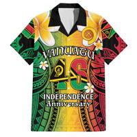 Vanuatu Independence Day Family Matching Summer Maxi Dress and Hawaiian Shirt Long God Yumi Stanap Happy 46th Anniversary LT14 Dad's Shirt - Short Sleeve Reggae - Polynesian Pride