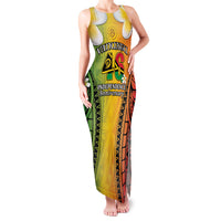 Vanuatu Independence Day Family Matching Tank Maxi Dress and Hawaiian Shirt Long God Yumi Stanap Happy 46th Anniversary LT14 Mom's Dress Reggae - Polynesian Pride