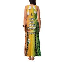 Vanuatu Independence Day Family Matching Tank Maxi Dress and Hawaiian Shirt Long God Yumi Stanap Happy 46th Anniversary LT14 - Polynesian Pride