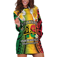 Vanuatu Independence Day Hoodie Dress Long God Yumi Stanap Happy 45th Anniversary LT14