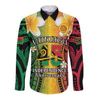 Vanuatu Independence Day Long Sleeve Button Shirt Long God Yumi Stanap Happy 45th Anniversary LT14