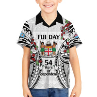 Fiji Day Hawaiian Shirt Happy 54 Years Of Independence Tapa Pattern White LT14 - Polynesian Pride
