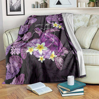 Personalised Aloha Hawaii Kauai Island Blanket Garden Isle Map Sea Turtle Plumeria