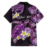 Personalised Aloha Hawaii Kauai Island Family Matching Puletasi and Hawaiian Shirt Garden Isle Map Sea Turtle Plumeria