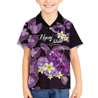 Personalised Aloha Hawaii Kauai Island Kid Hawaiian Shirt Garden Isle Map Sea Turtle Plumeria