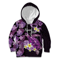 Personalised Aloha Hawaii Kauai Island Kid Hoodie Garden Isle Map Sea Turtle Plumeria