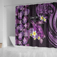 Personalised Aloha Hawaii Kauai Island Shower Curtain Garden Isle Map Sea Turtle Plumeria