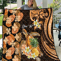 Personalised Aloha Hawaii Lanai Island Quilt Pineapple Isle Map Sea Turtle Plumeria