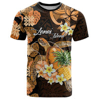 Personalised Aloha Hawaii Lanai Island T Shirt Pineapple Isle Map Sea Turtle Plumeria
