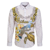 Personalised Aloha Hawaii Niihau Island Family Matching Short Sleeve Bodycon Dress and Hawaiian Shirt Forbidden Isle Map Shell Lei LT14 Dad's Shirt - Long Sleeve Yellow - Polynesian Pride