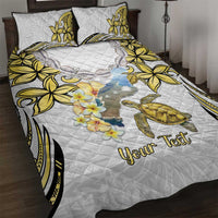 Personalised Aloha Hawaii Niihau Island Quilt Bed Set Forbidden Isle Map Shell Lei