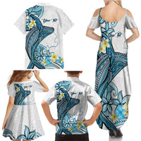 Personalised Aloha Hawaii Kahoolawe Island Family Matching Summer Maxi Dress and Hawaiian Shirt Target Isle Map With Humpback Whale