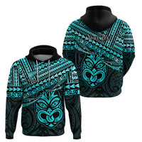 Custom Matariki New Zealand Hoodie Maori New Year Tiki Turquoise Version LT14