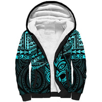Personalised Matariki New Zealand Sherpa Hoodie Maori New Year Tiki Turquoise Version LT14