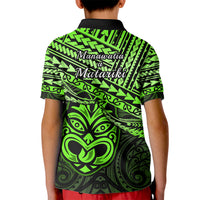 Matariki New Zealand Kid Polo Shirt Maori New Year Tiki Green Version LT14