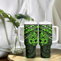 Matariki New Zealand Tumbler With Handle Maori New Year Tiki Green Version