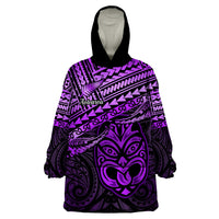 Personalised Matariki New Zealand Wearable Blanket Hoodie Maori New Year Tiki Purple Version LT14 One Size Purple - Polynesian Pride
