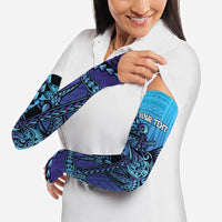 Personalised Polynesia Blue Marlin Fishing Arm Sleeves Marlin Anchor Tattoo Polynesian Pattern