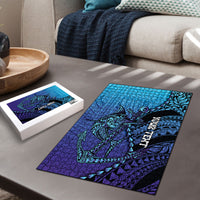 Personalised Polynesia Blue Marlin Fishing Puzzle Marlin Anchor Tattoo Polynesian Pattern