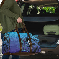 Personalised Polynesia Blue Marlin Fishing Travel Bag Marlin Anchor Tattoo Polynesian Pattern