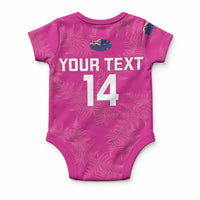 Custom New Zealand Silver Fern Rugby Baby Onesie Go Aotearoa - Pink Version
